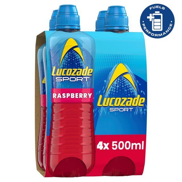 Lucozade Sport Drink Raspberry   4 x 500ml - McGrocer