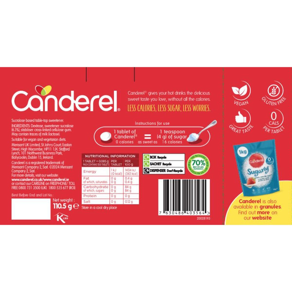 Canderel Tablets, 1300 Pack