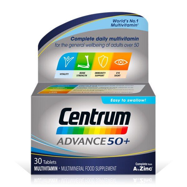 Centrum Advance 50+ Multivitamins &amp;amp; Minerals - 30 Tablets
