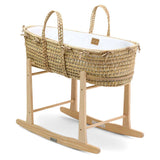 Clair de Lune White Savannah Palm Basket with Rocking Stand