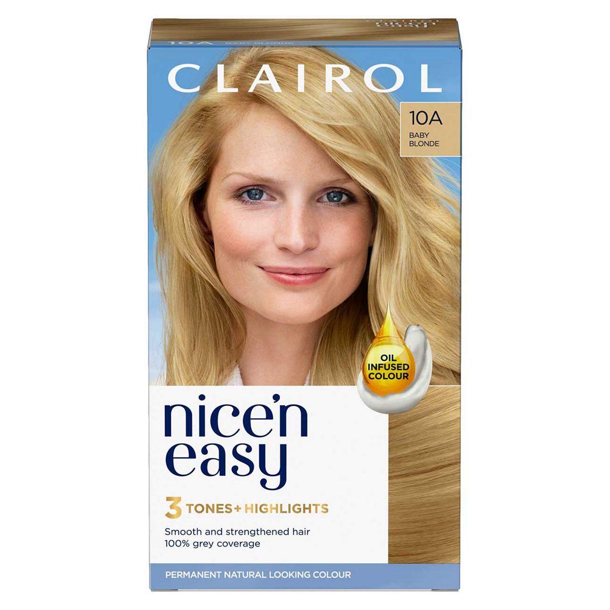 Clairol Nice'n Easy Cr&amp;egrave;me Oil Infused Permanent Hair Dye 10A Baby Blonde 177ml