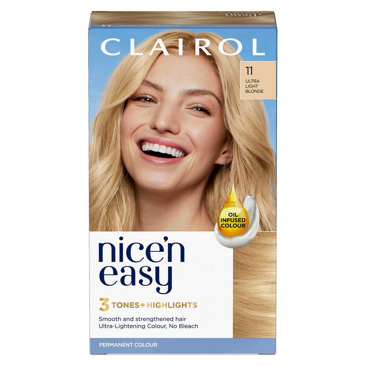 Clairol Nice'n Easy Cr&amp;egrave;me Oil Infused Permanent Hair Dye 11 Ultra Light Blonde 177ml