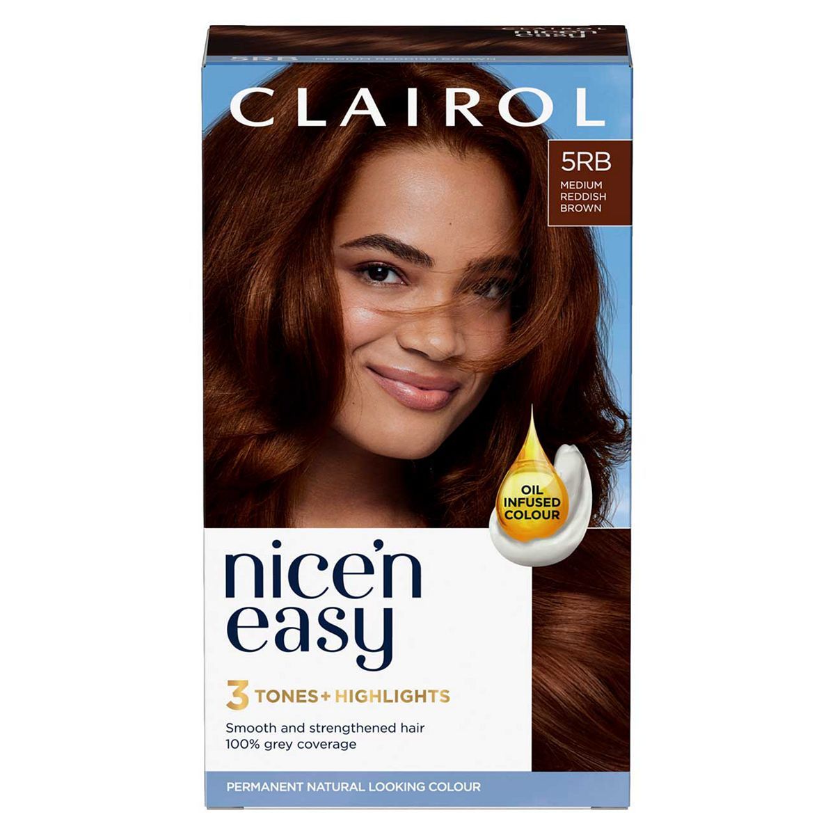 Clairol Nice'n Easy Cr&amp;egrave;me Oil Infused Permanent Hair Dye 5RB Medium Reddish Brown 177ml