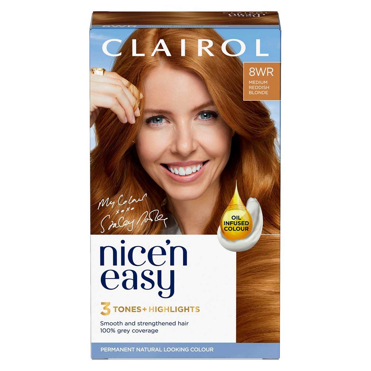 Clairol Nice'n Easy Cr&amp;egrave;me Oil Infused Permanent Hair Dye 8WR Golden Auburn 177ml