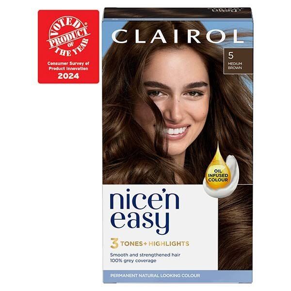 Clairol Nice'n Easy Hair Dye SB1 Ultra Light Beach Blonde 5 Medium Brown