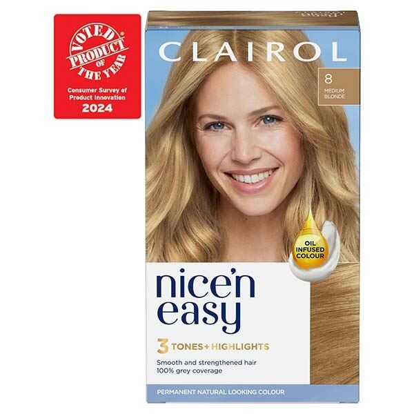Clairol Nice'n Easy Hair Dye SB1 Ultra Light Beach Blonde 8 Medium Blonde