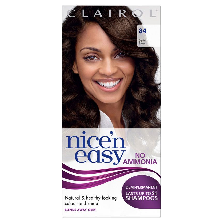 Clairol Nice&amp;rsquo;n Easy No Ammonia Hair Dye, 84 Darkest Brown