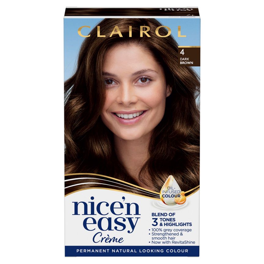 Clairol Nice&amp;rsquo;n Easy Permanent Hair Dye 4 Dark Brown
