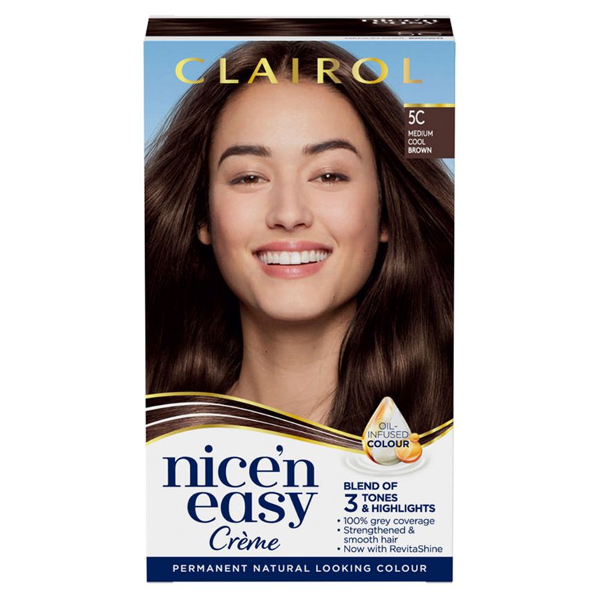 Clairol Nice&amp;rsquo;n Easy Permanent Hair Dye 5C Medium Cool Brown