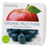Clearspring Organic Apple &amp;amp; Blueberry Puree   2 x 100g