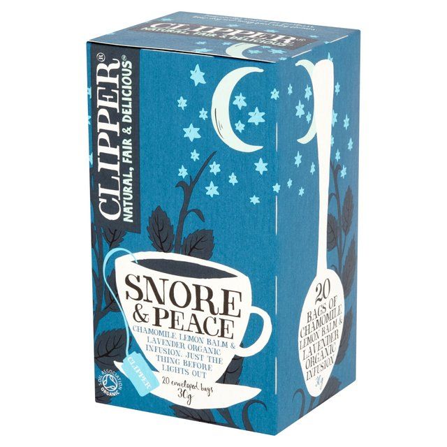 Clipper Snore &amp;amp; Peace Organic Chamomile Lemon Balm &amp;amp; Lavender Tea Bags   20 per pack