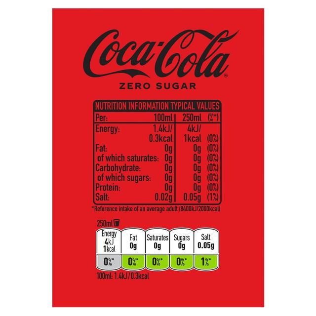Coca-Cola Zero Sugar   4 x 250ml