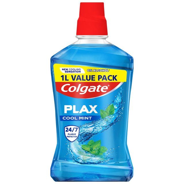Colgate Plax Cool Mint Mouthwash Alcohol Free 1000ml   1L
