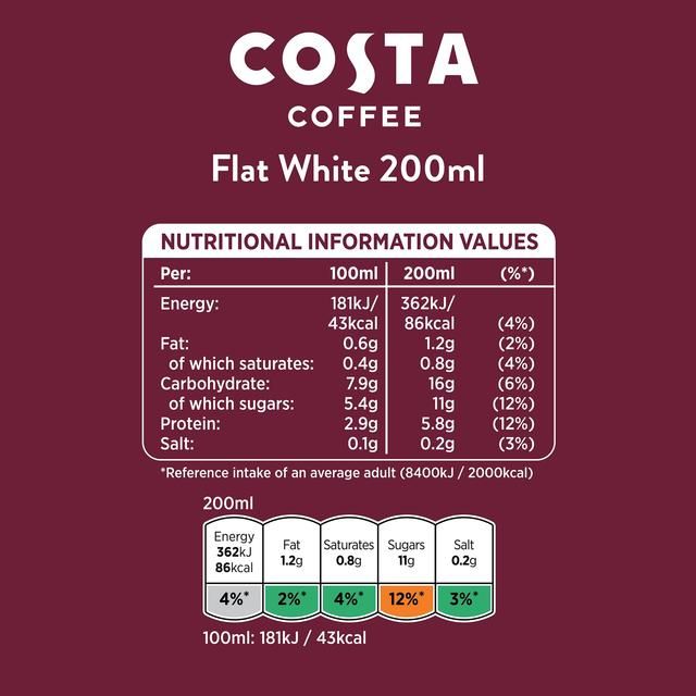 Costa Coffee Flat White Iced Coffee   200ml