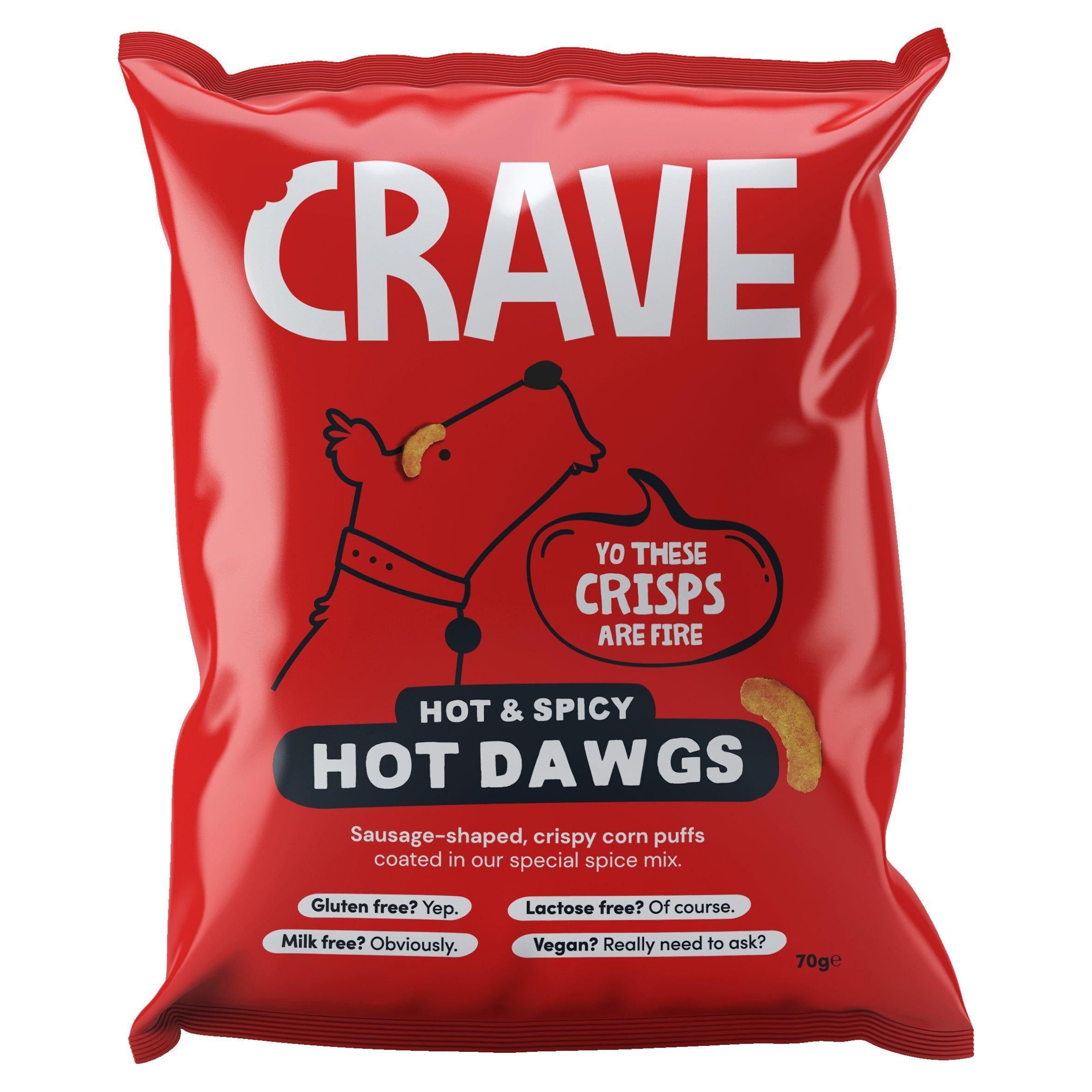 Crave FF Hot Dawgs Hot &amp;amp; Spicy 70g