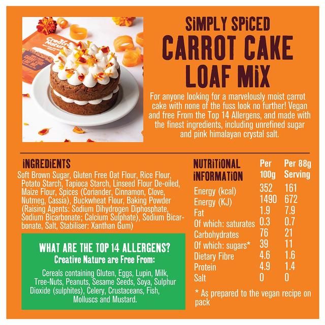 Creative Nature Carrot Cake Loaf Mix   268g