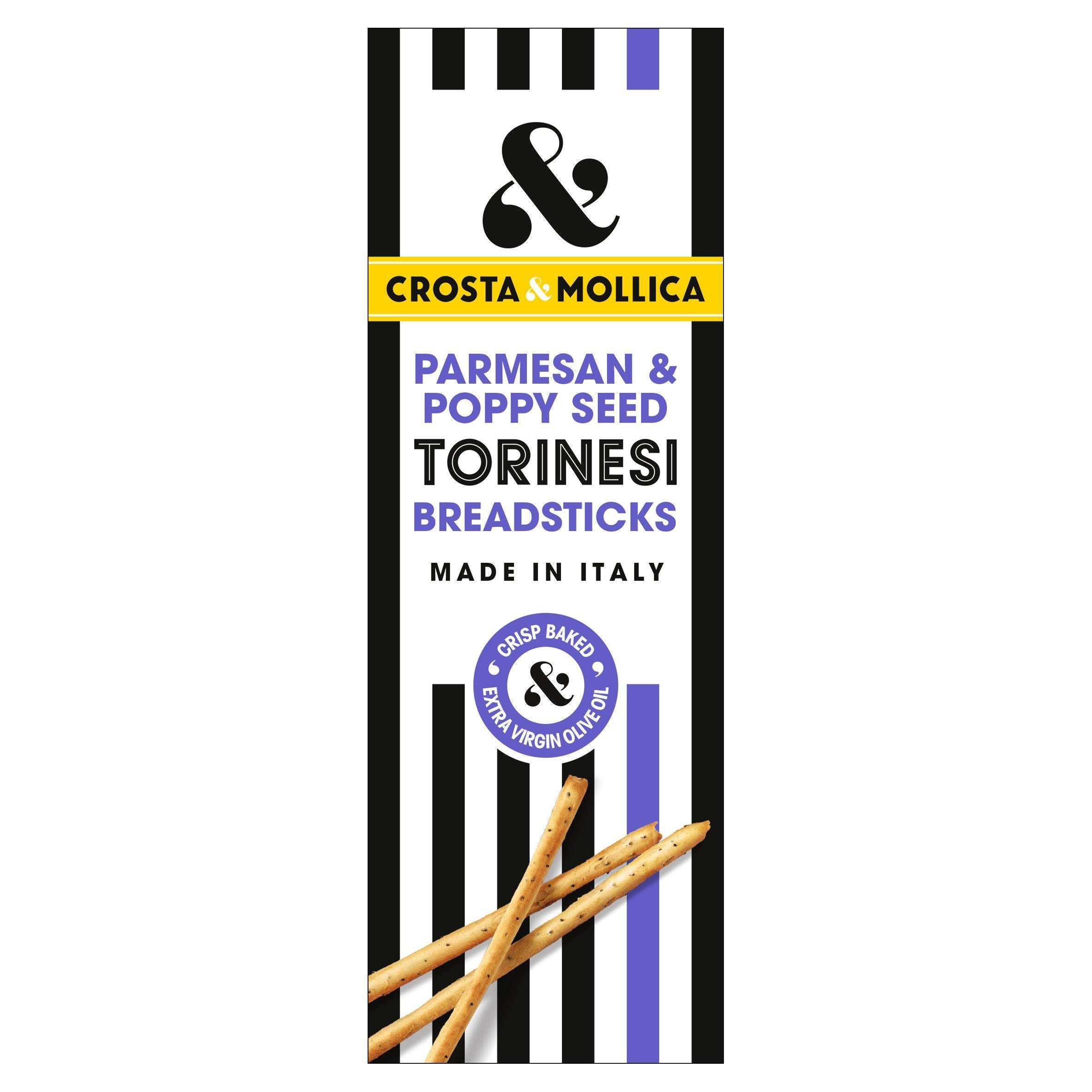 Crosta &amp;amp; Mollica Parmesan &amp;amp; Poppy Seed Torinesi Breadsticks 120g
