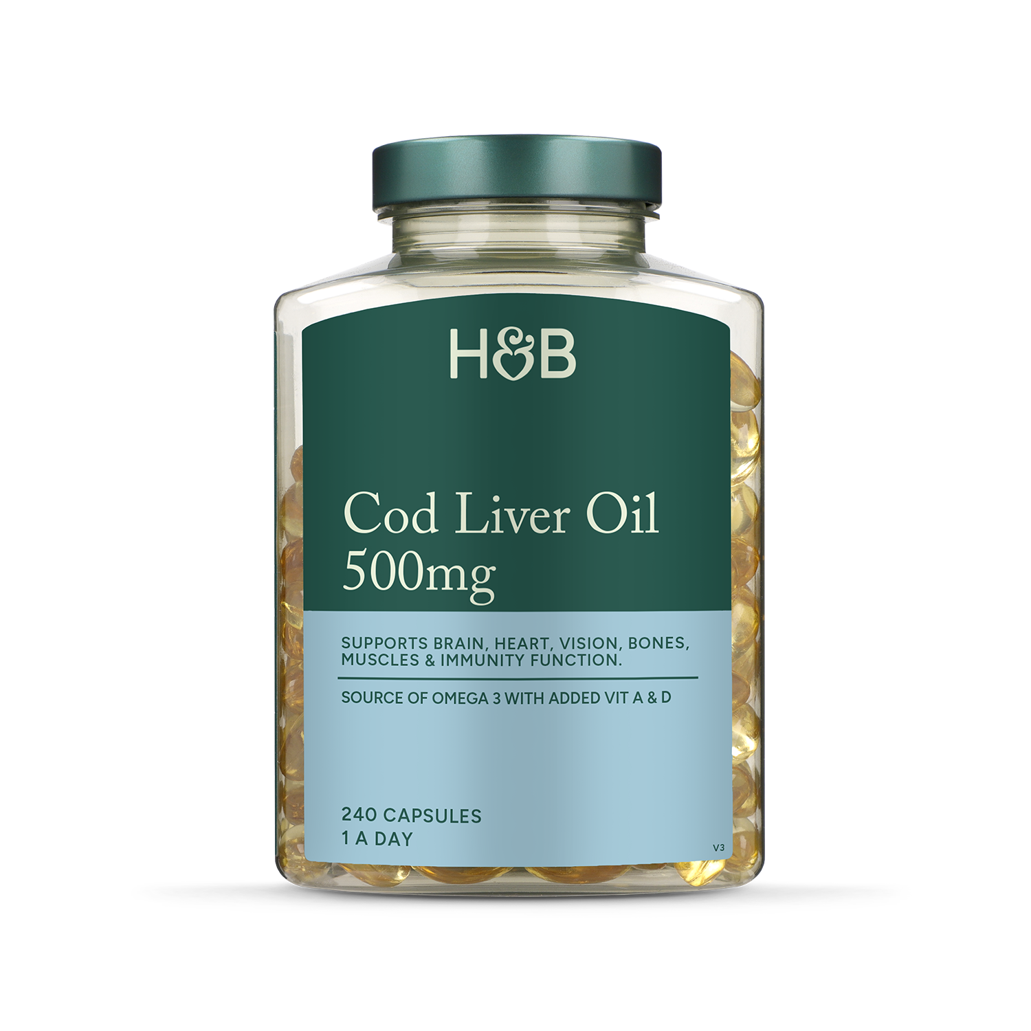Holland & Barrett Pure Cod Liver Oil 1000mg 240 Capsules - McGrocer
