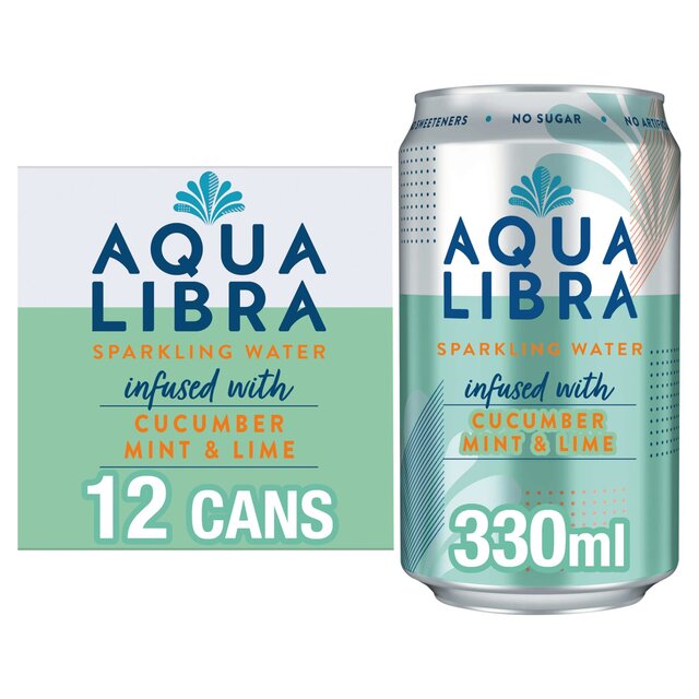 Aqua Libra Cucumber Mint & Lime Infused Sparkling Water   12 x 330ml - McGrocer