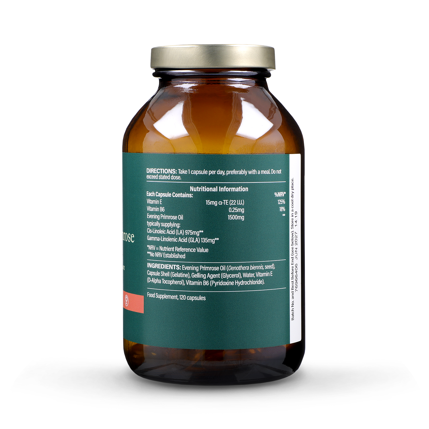 Holland & Barrett High Strength Cold Pressed Evening Primrose Oil 1500mg 120 Capsules - 998983