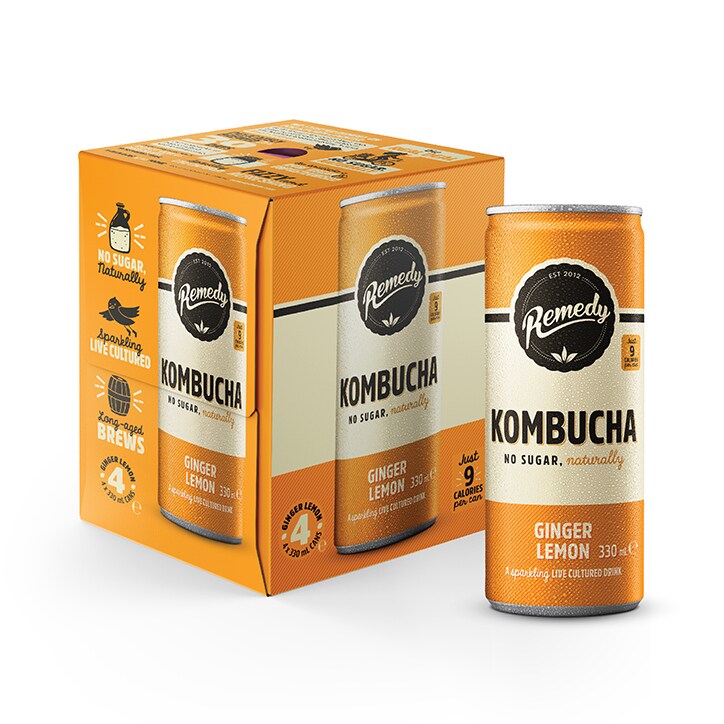 Remedy Kombucha Ginger Lemon 4 x 330ml - 998897
