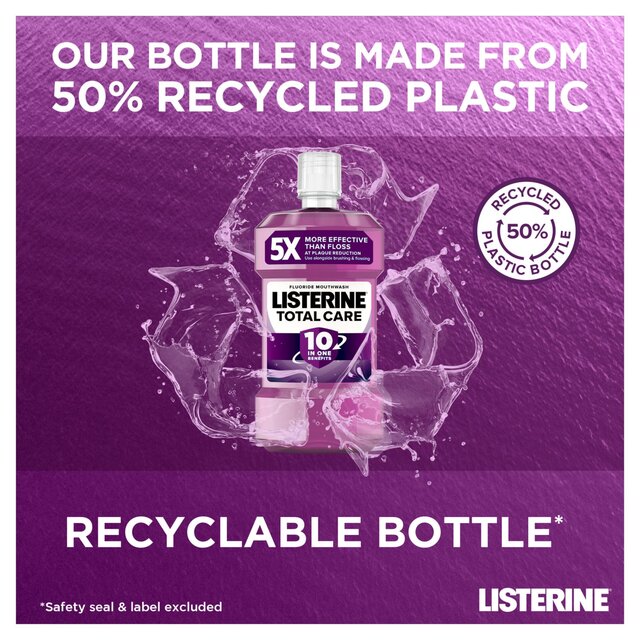 Listerine Total Care 10-in-1 Benefit Clean Mint Mouthwash   95ml - McGrocer