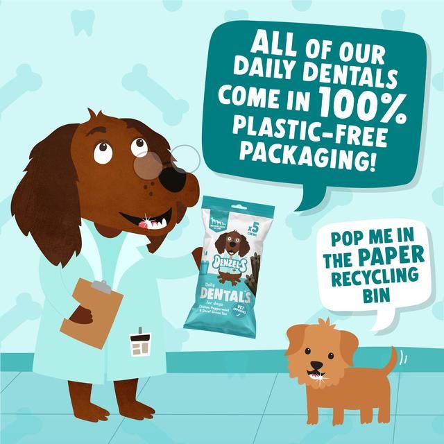Denzel's Daily Dental Medium Dogs Chicken Peppermint &amp;amp; Decaf Green Tea   100g