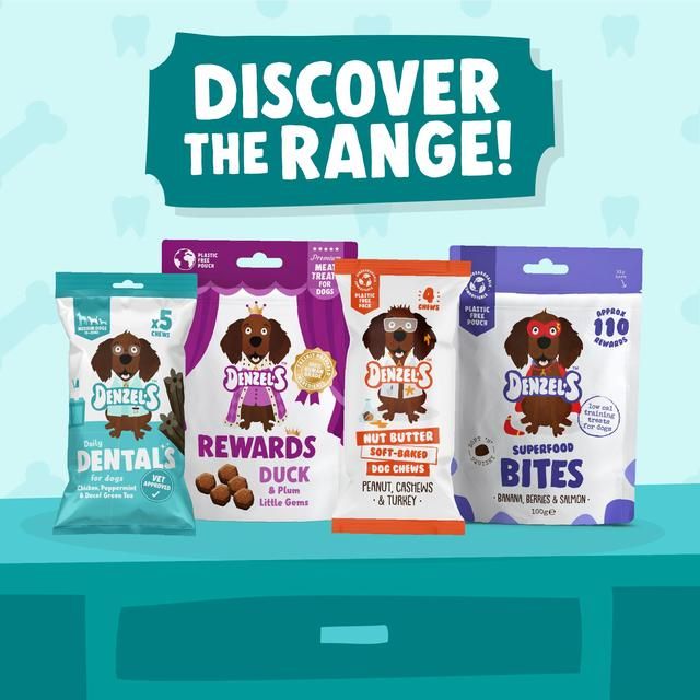 Denzel's Daily Dental Medium Dogs Chicken Peppermint &amp;amp; Decaf Green Tea   100g