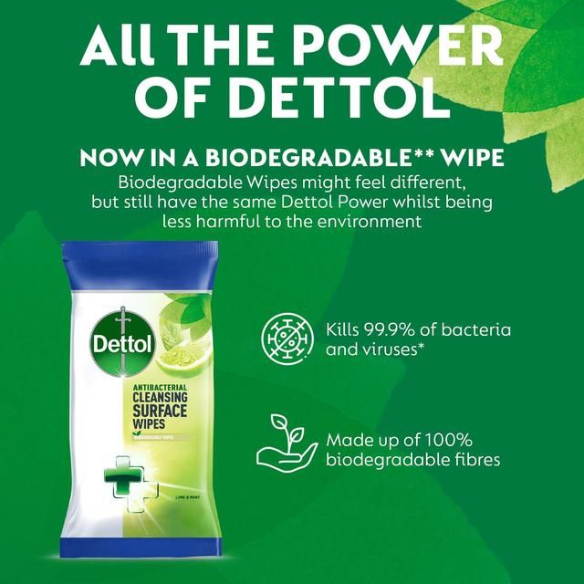 Dettol Antibacterial Multipurpose Lime &amp;amp; Mint Wipes   3 x 110 per pack