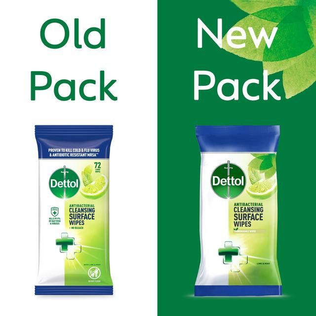 Dettol Antibacterial Multipurpose Lime &amp;amp; Mint Wipes   3 x 110 per pack