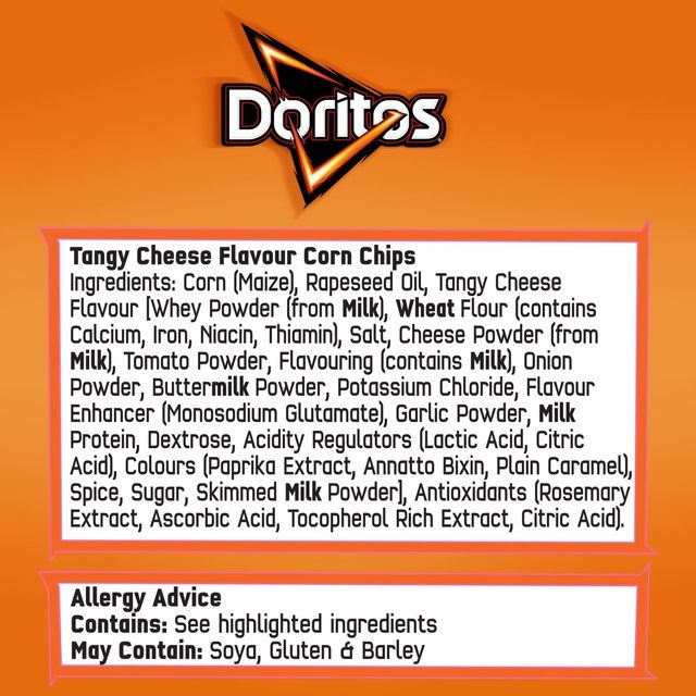 Doritos Tangy Cheese Tortilla Chips Sharing Bag Crisps   180g