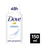 Dove Classic with &amp;frac14; moisturising cream Anti-perspirant Deodorant Spray for 48 hours of protection 150ml