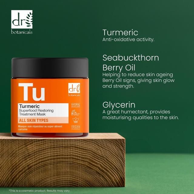 Dr Botanicals Apothecary Turmeric Superfood Restoring Treatment Mask   60ml