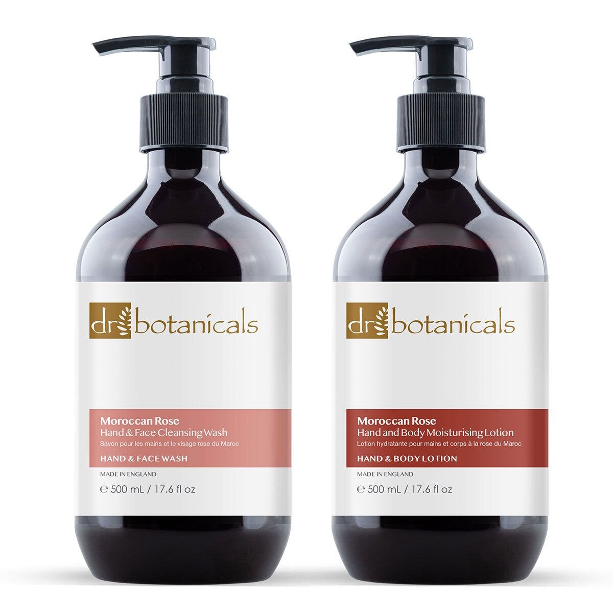 Dr Botanicals Moroccan Rose Hand, Face &amp;amp; Body Duo Set, 2 x 500ml