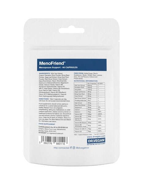 DR.VEGAN MenoFriend&amp;reg; | 30 Day Supply | 2 Capsules Per Day