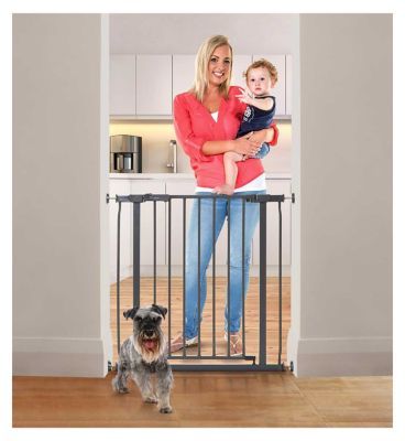 DreamBaby Ava Metal Safety Gate - Charcoal (Fits Gaps 75-81cm) Pressure Mounted