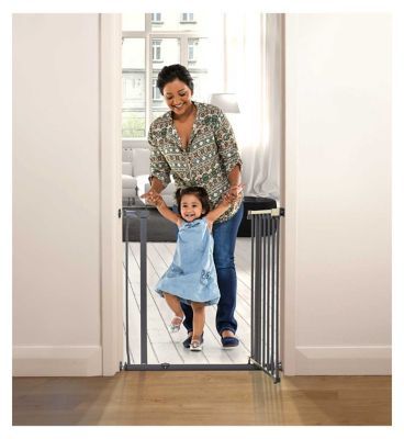 DreamBaby Ava Metal Safety Gate - Charcoal (Fits Gaps 75-81cm) Pressure Mounted