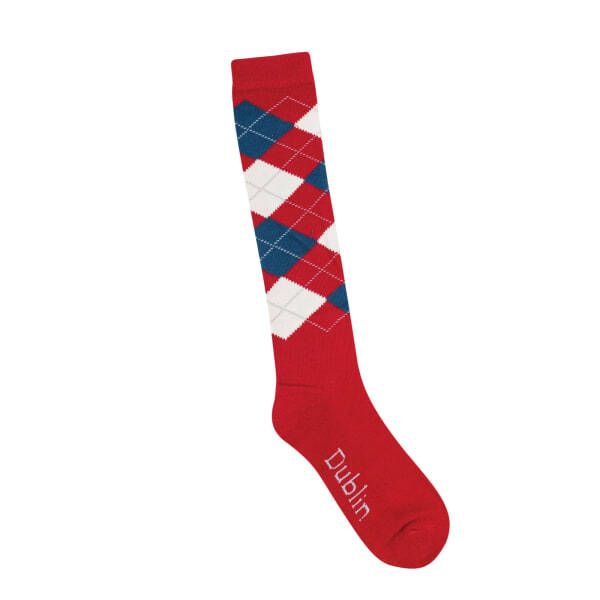 Dublin Unisex Argyle Socks Red/Navy/White