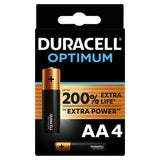 Duracell Optimum Alkaline AA Batteries, pack of 4