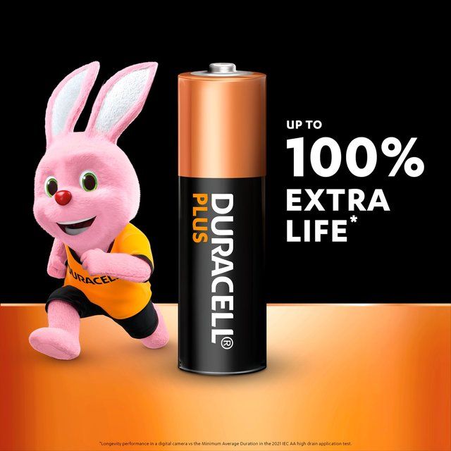 Duracell Plus 100% AA Alkaline Batteries   4 per pack