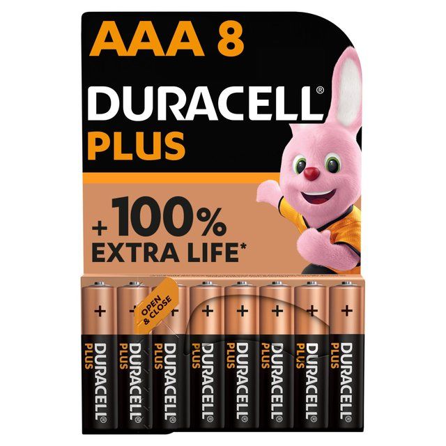 Duracell Plus 100% AAA Alkaline Batteries   8 per pack