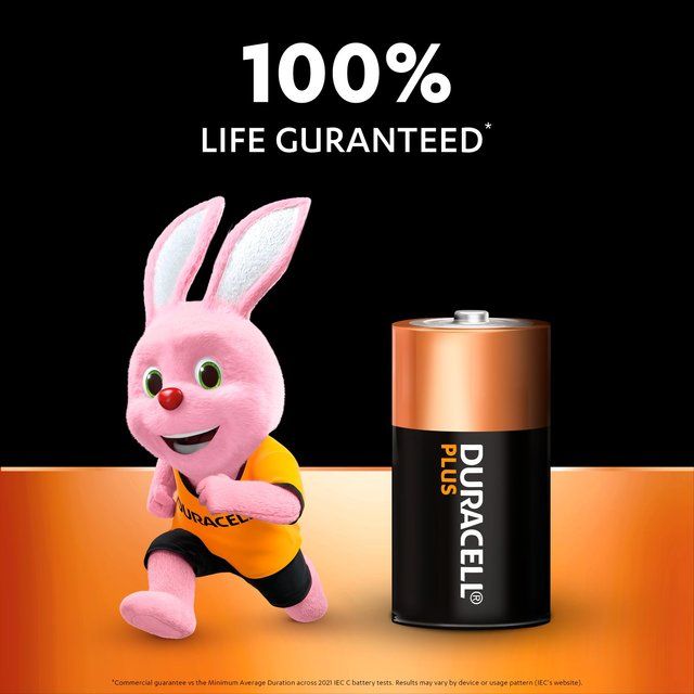 Duracell Plus 100% C Alkaline Batteries   4 per pack