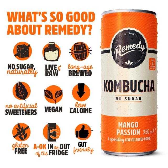 Remedy Kombucha Mango Passion Multipack   4 x 330ml - McGrocer