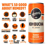 Remedy Kombucha Mango Passion Multipack   4 x 330ml - McGrocer