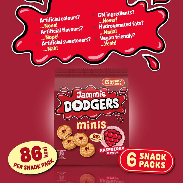 Jammie Dodgers Raspberry Biscuits Minis Multipack   6 per pack - McGrocer
