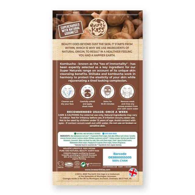 Earth Kiss Super Naturals Kombucha &amp;amp; Shiitake Purifying Sheet Mask