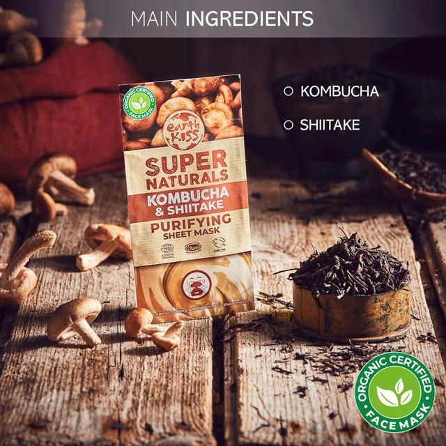 Earth Kiss Super Naturals Kombucha &amp;amp; Shiitake Purifying Sheet Mask