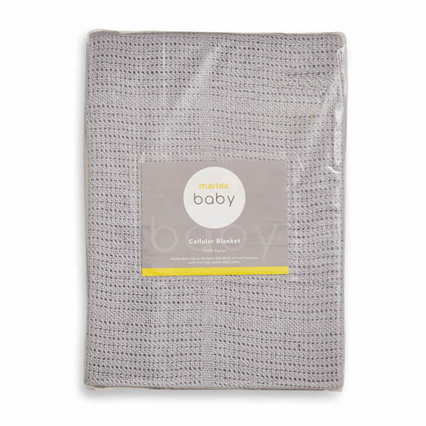 Martex Baby Cotton Leno Weave Cellular Blanket Large Blue - McGrocer