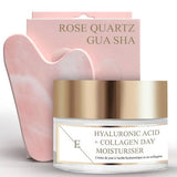 Eclat Hyaluronic Acid &amp;amp; Collagen Day Cream + Rose Gua sha