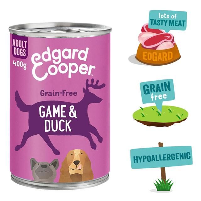 Edgard &amp;amp; Cooper Adult Grain Free Wet Dog Food with Game &amp;amp; Duck   400g